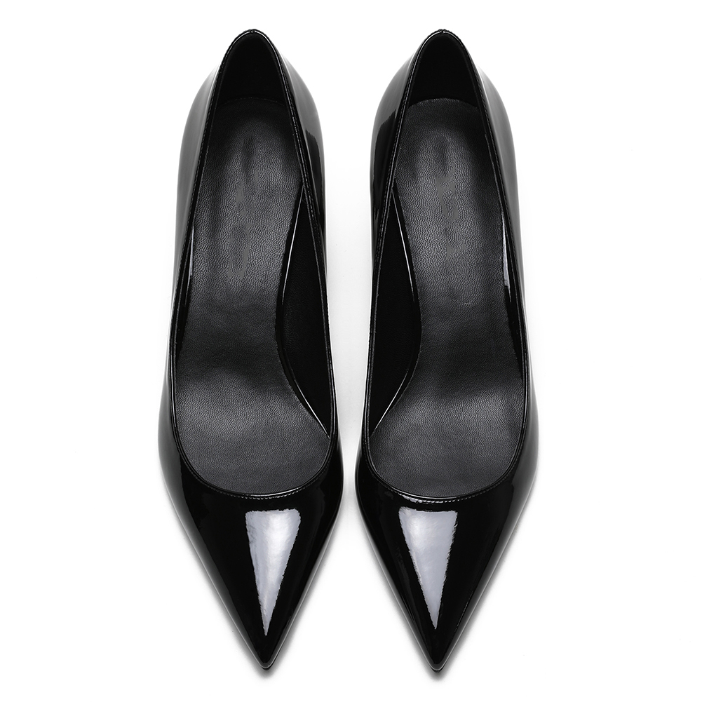 30mm Pointed Toe Red Bottom Kitten Heels Slip On Daily Comfortable Pumps for Women-MERUMOTE