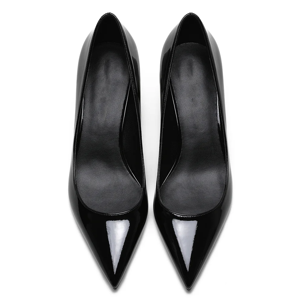 30mm Pointed Toe Red Bottom Kitten Heels Slip On Daily Pumps for Women