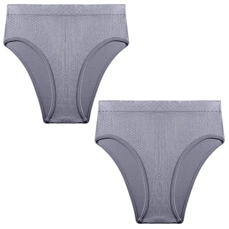 2PCS/Set Seamless Women's Panties Plus Size Underwear Women Briefs Lingeries Cotton Mid-Rise Underpants Panty Intimates