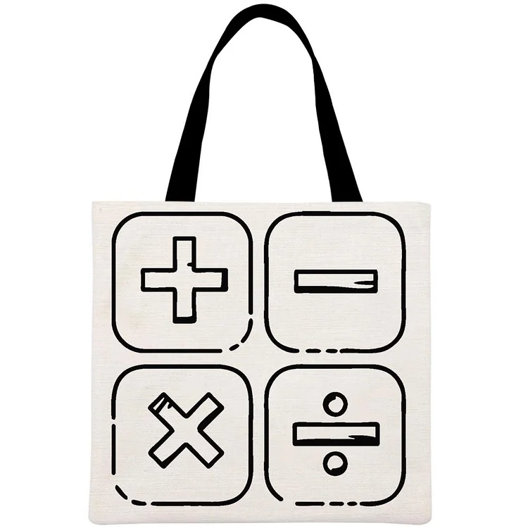 Mathematics Symbol Printed Linen Bag