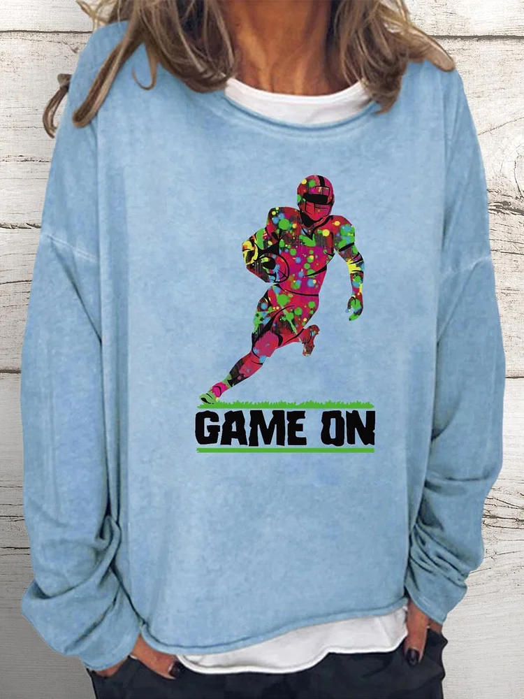 Football Football Playe Women Loose Sweatshirt-Annaletters