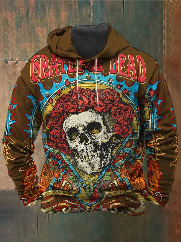 Unisex Skull Print Heavyweight Hoodies