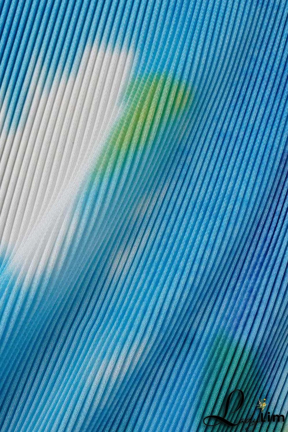 Apricot Casual Elegant Gradual Change Print Patchwork Fold O Neck Short Sleeve Two Pieces