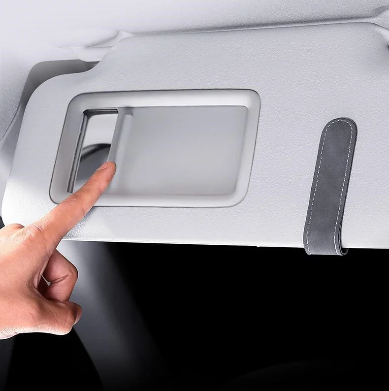 Car-mounted multi-functional suede leather glasses holder