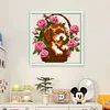 【Limited Stock Sale】Puppy With Flower Basket-Partial 9CT Stamped Cross Stitch Bead Embroidery 18*18cm tapestrymarket
