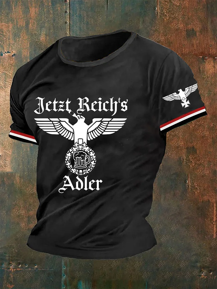 Jetzt Reichs Adler bedrucktes Kurzarm-T-Shirt f&uuml;r Herren