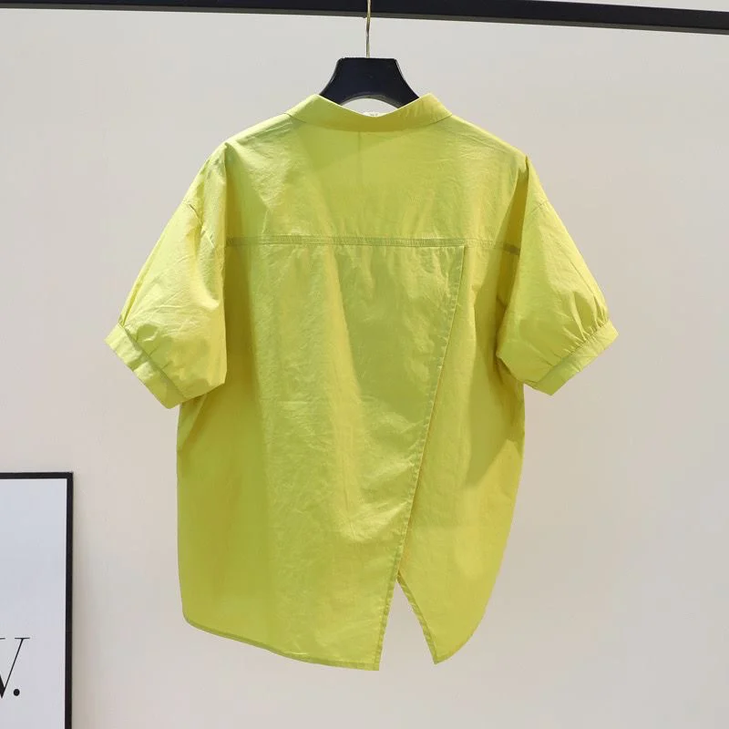 Athvotar Athvotar Simple Summer Thin Short-Sleeved Shirt Women 2025 New Fashion Loose Long Pocket Cardigan Shirt