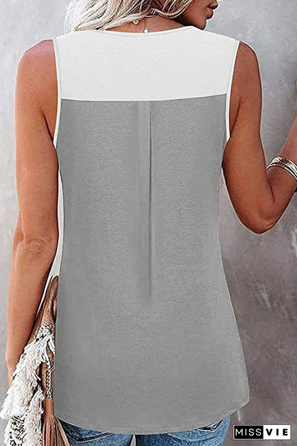 Fashion Casual Solid Split Joint V Neck Tops(7 colors)