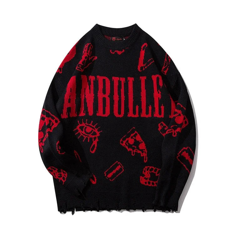 BOLUBAO 2021 Men Streetwear Hole Knit Sweater Hip Hop Autumn New Pullover Sweater O-Neck Oversize Couple Casual Men's Sweaters