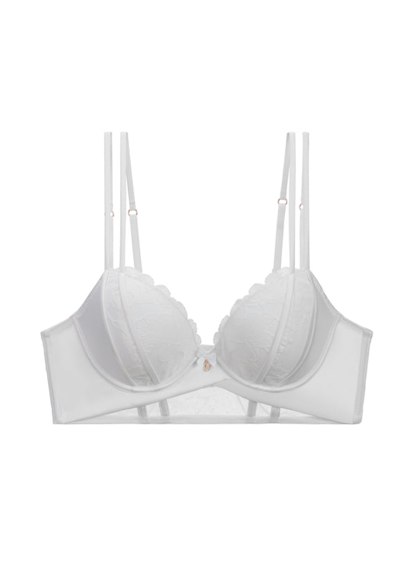 Lovingerie - Underwired White Lace Long Bra