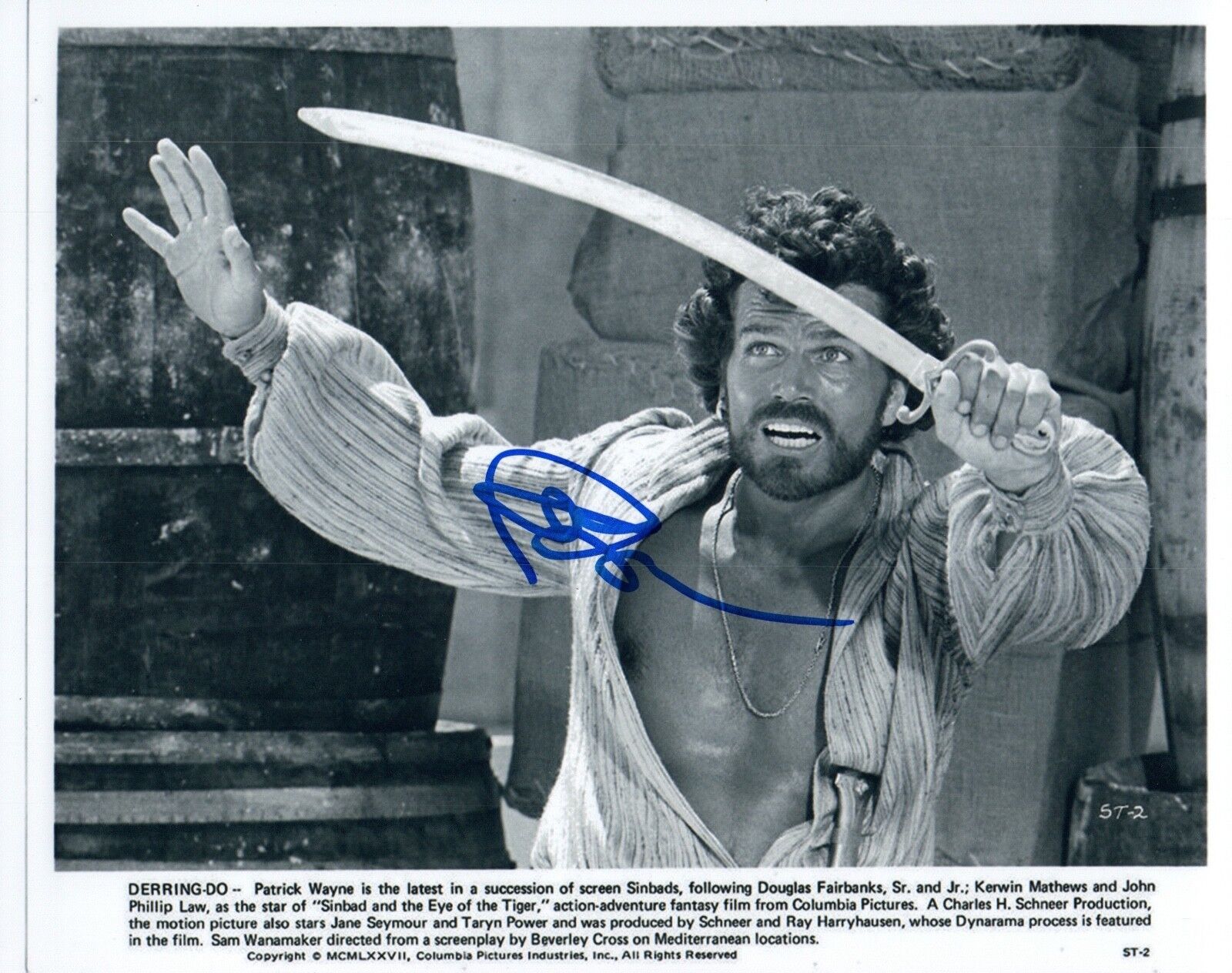 Patrick Wayne Signed Autographed 8x10 Photo Poster painting Sinbad and the Eye of the Tiger COA