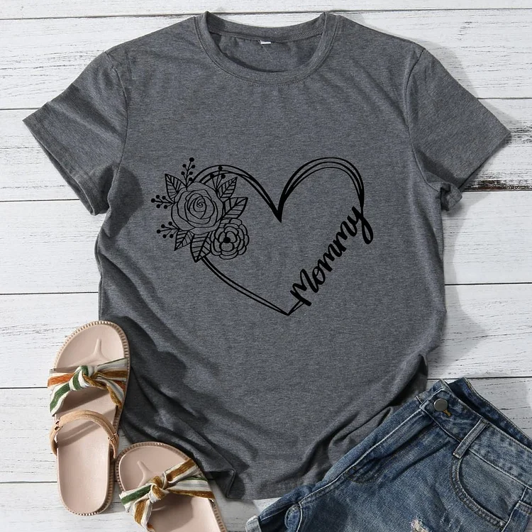 Mommy Round Neck T-shirt-Annaletters