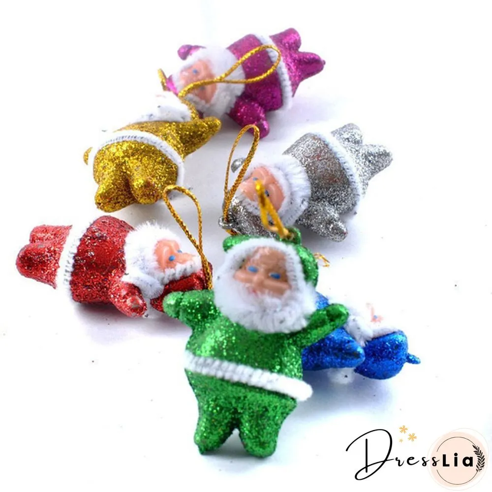 Pcs Mini Santa Claus Pendants Hanging Ornament Festival Xmas Decor Christmas Decorations