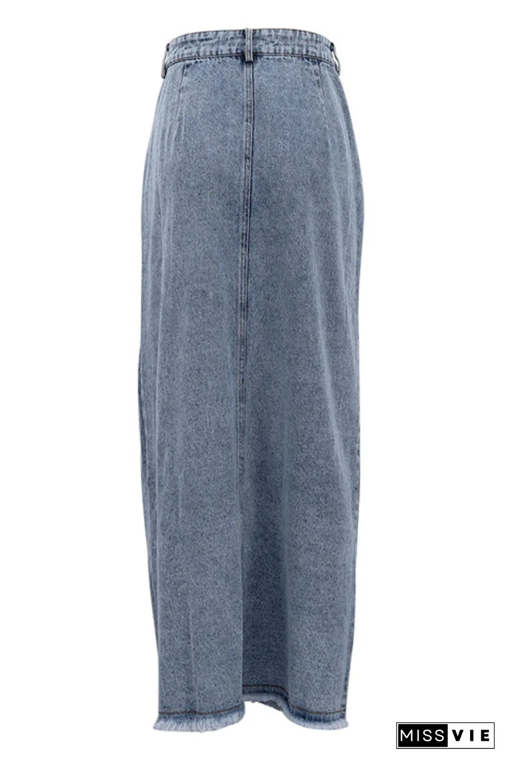 Elegant College Solid Slit Regular High Waist Solid Color Bottoms