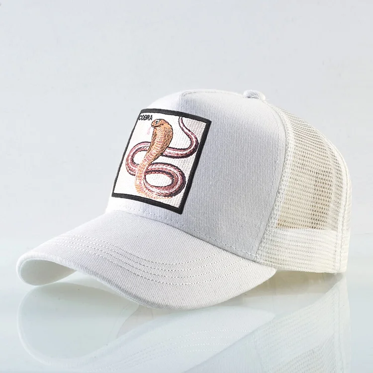 Embroidery cobra pattern hat Men s Patch Baseball Caps Women Outdoor Mesh Visor Snapback Cap Trucker Hats Casquette bone