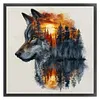 Silhouette Wolf - 14CT Counted Cross Stitch - 45*45cm - Animal
