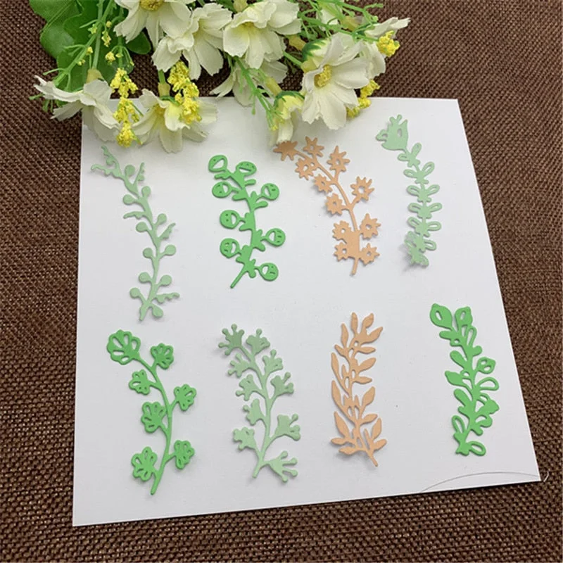 8pcs Leaves lace Metal Cutting Dies Craft Stamps die Cut Embossing Card Make Stencil
