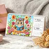 Owl Diamond Art Monthly Flip Tabletop Calendar January 2027 - December 2028 Small Desktop Calendar Planner 24 Months for Living Room Bedroom Office Desk Gift Giving