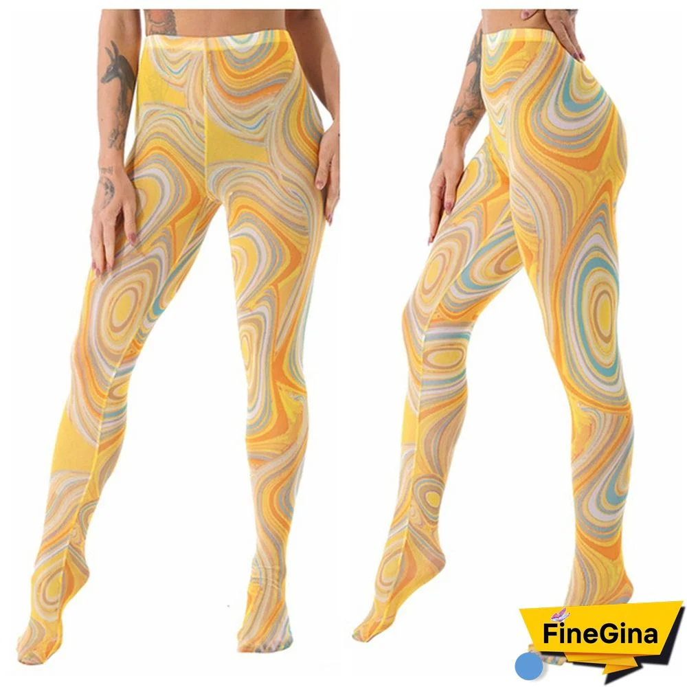 Women's Printed Yoga Leggings High Waist Skinny Sport Running Pants Gyn Workout Clothes