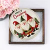 4pcs Christmas-DIY Embroidery Kit with Pattern Cotton Threads Needles Hoop Scissor 30*30cm tapestrymarket