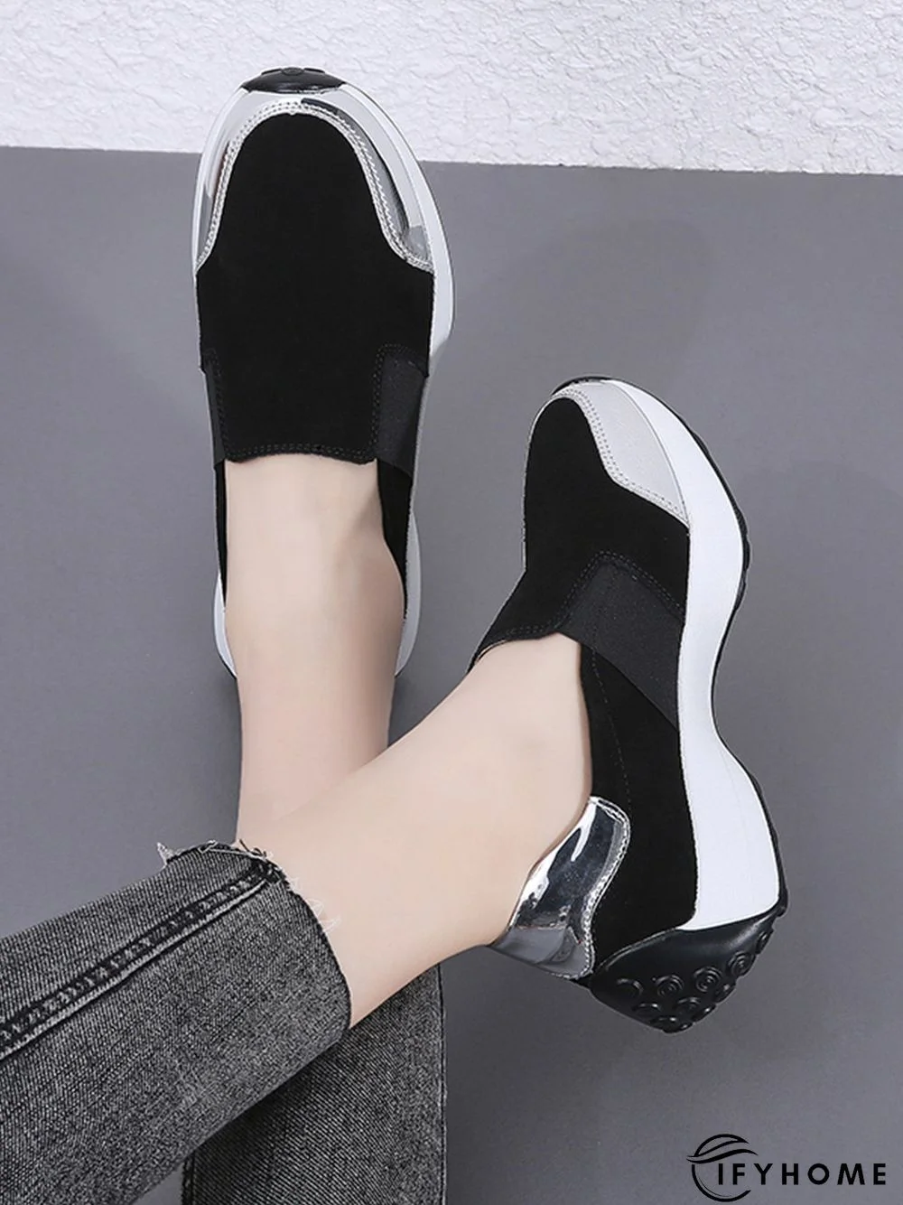 Casual Color Block Slip On Walking Shoes | IFYHOME