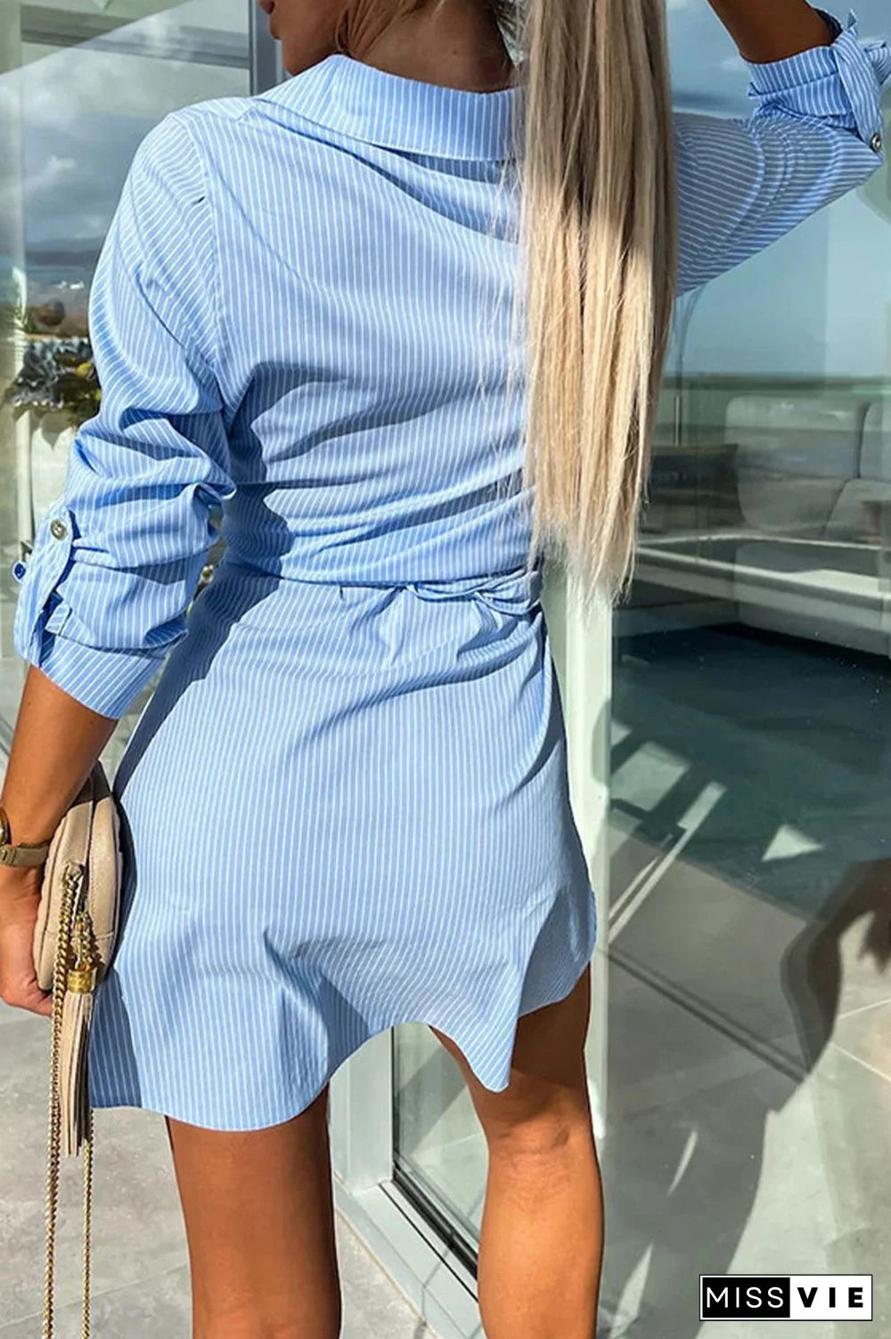 Casual Simplicity Solid Pocket Shirt Collar Shirt Dress Dresses