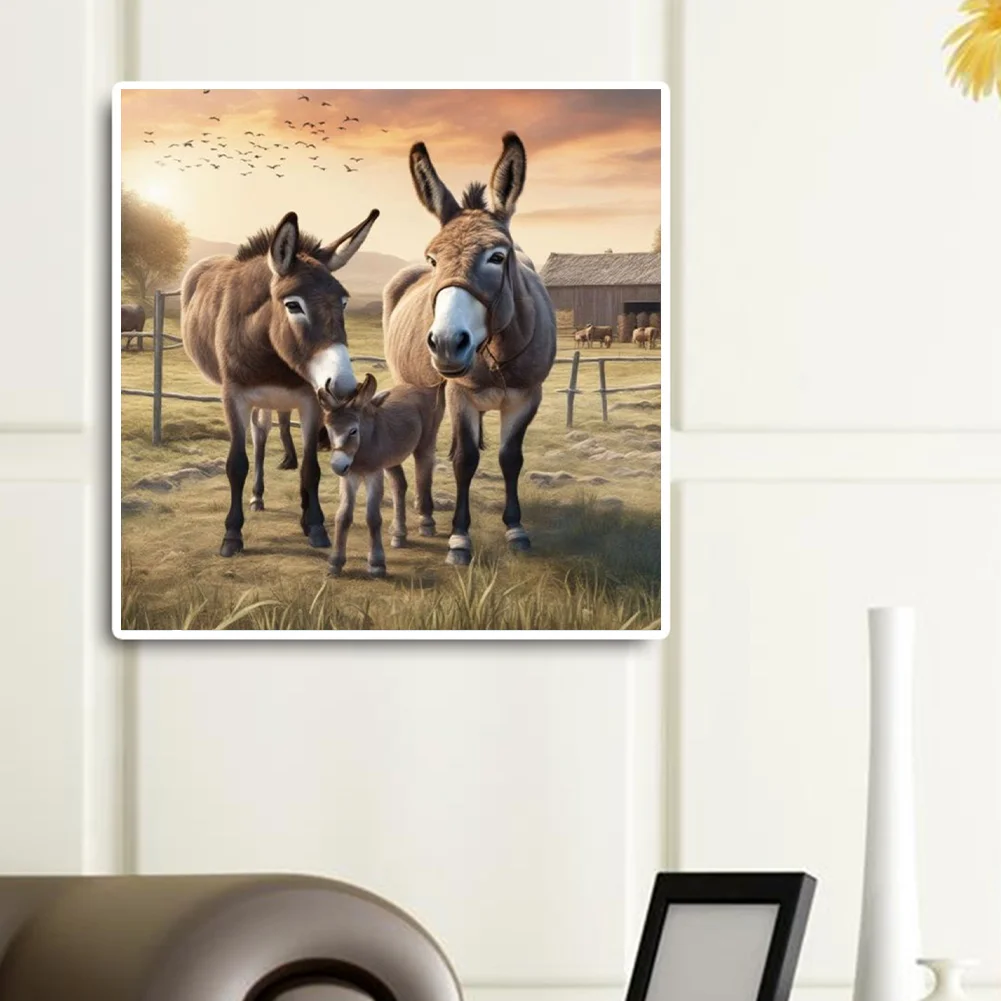 Diamond Painting - Full Round Drill - Farm Donkey(Canvas|30*30cm)