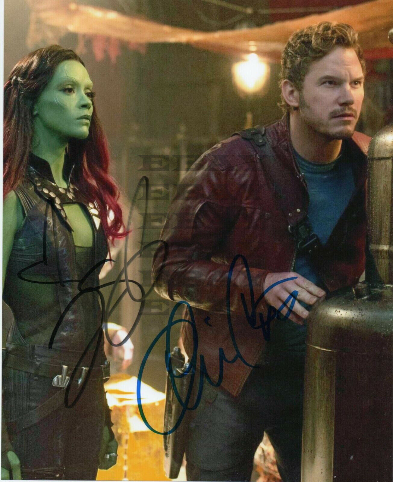 Chris Pratt & Zoe Saldana Guardians of the Galaxy Signed 8x10 Photo Poster painting Reprint