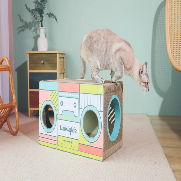 Radio Style Cat House And Scratcher (DIY)