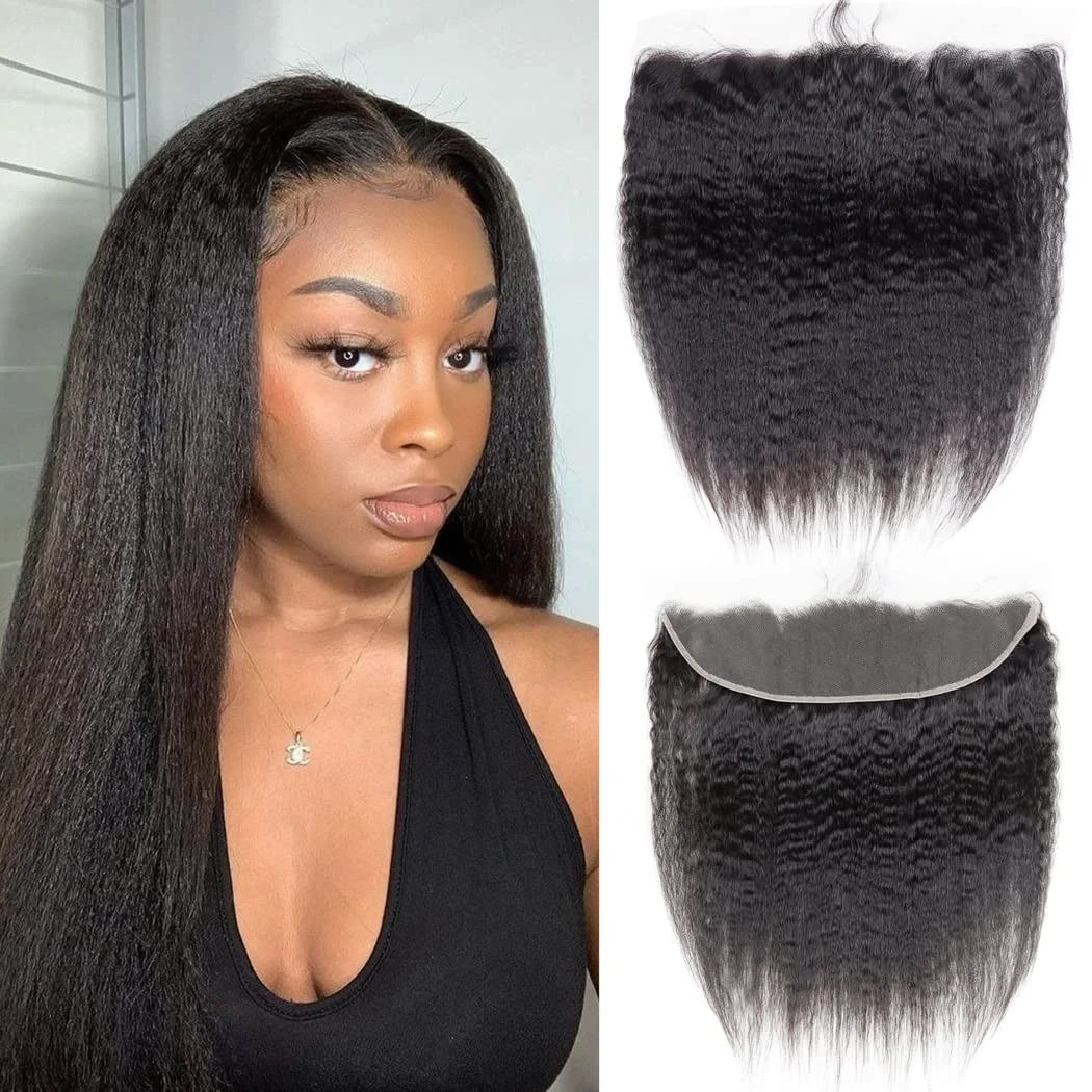 Kinky Straight 12A 13X4 13X6 HD Lace Frontal With Baby Hair Lace Frontal