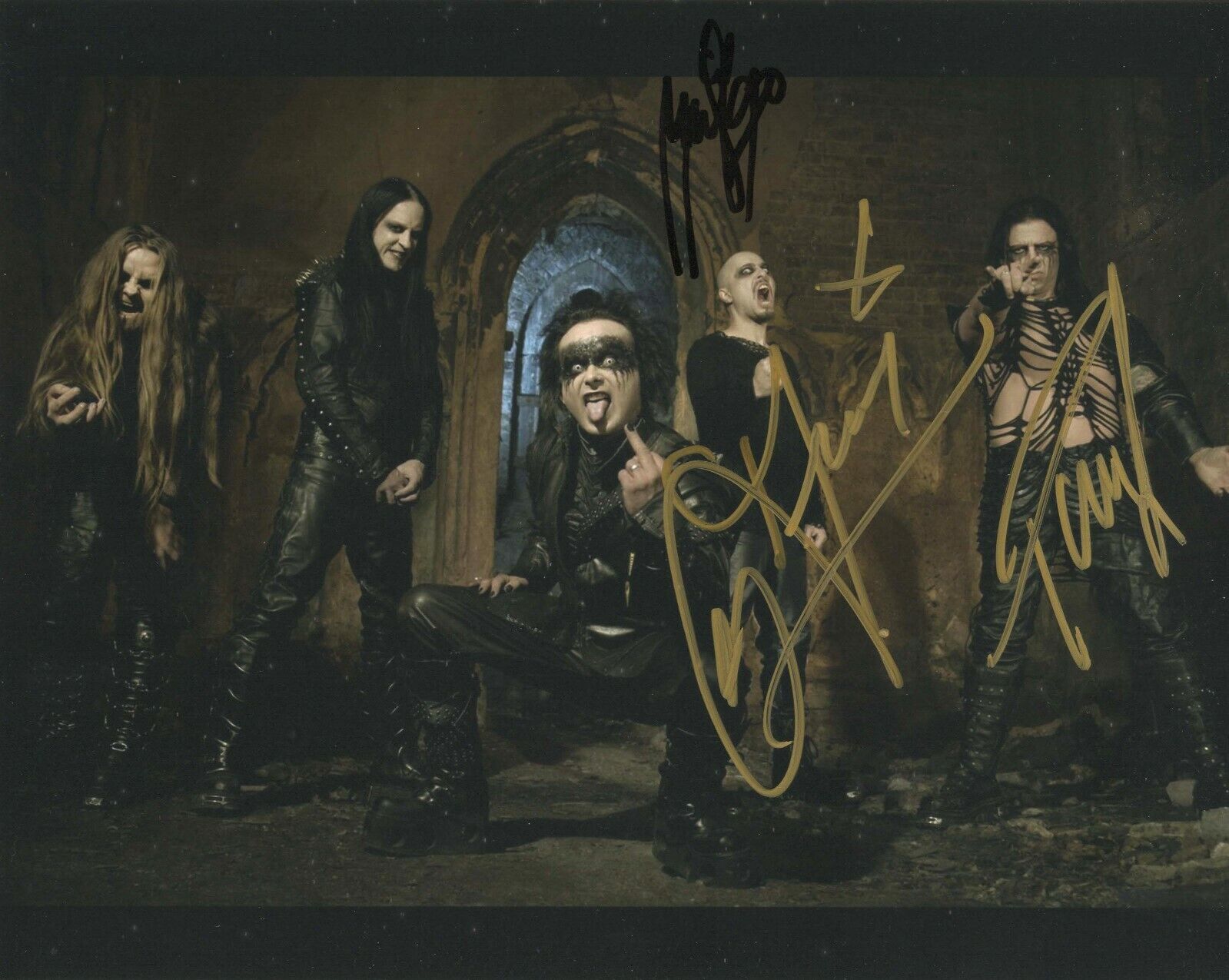 Cradle Of Filth REAL hand SIGNED Photo Poster painting #2 COA by Dani Martin & Paul