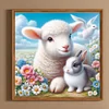 Diamond Painting-DIY Full Round Drill Easter Rabbit And Sheep