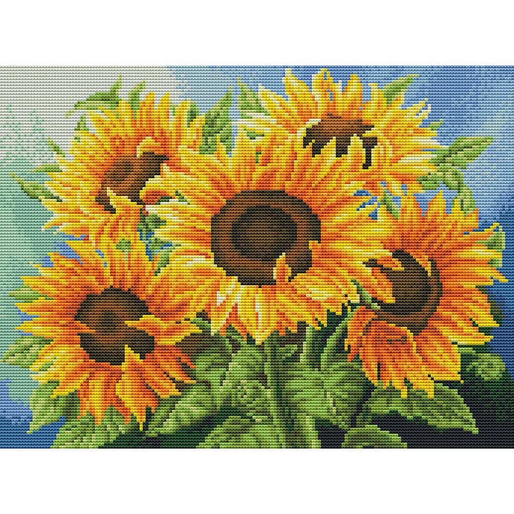 

Sunflower - 11CT Stamped Cross Stitch - 46*36CM, 501 Original