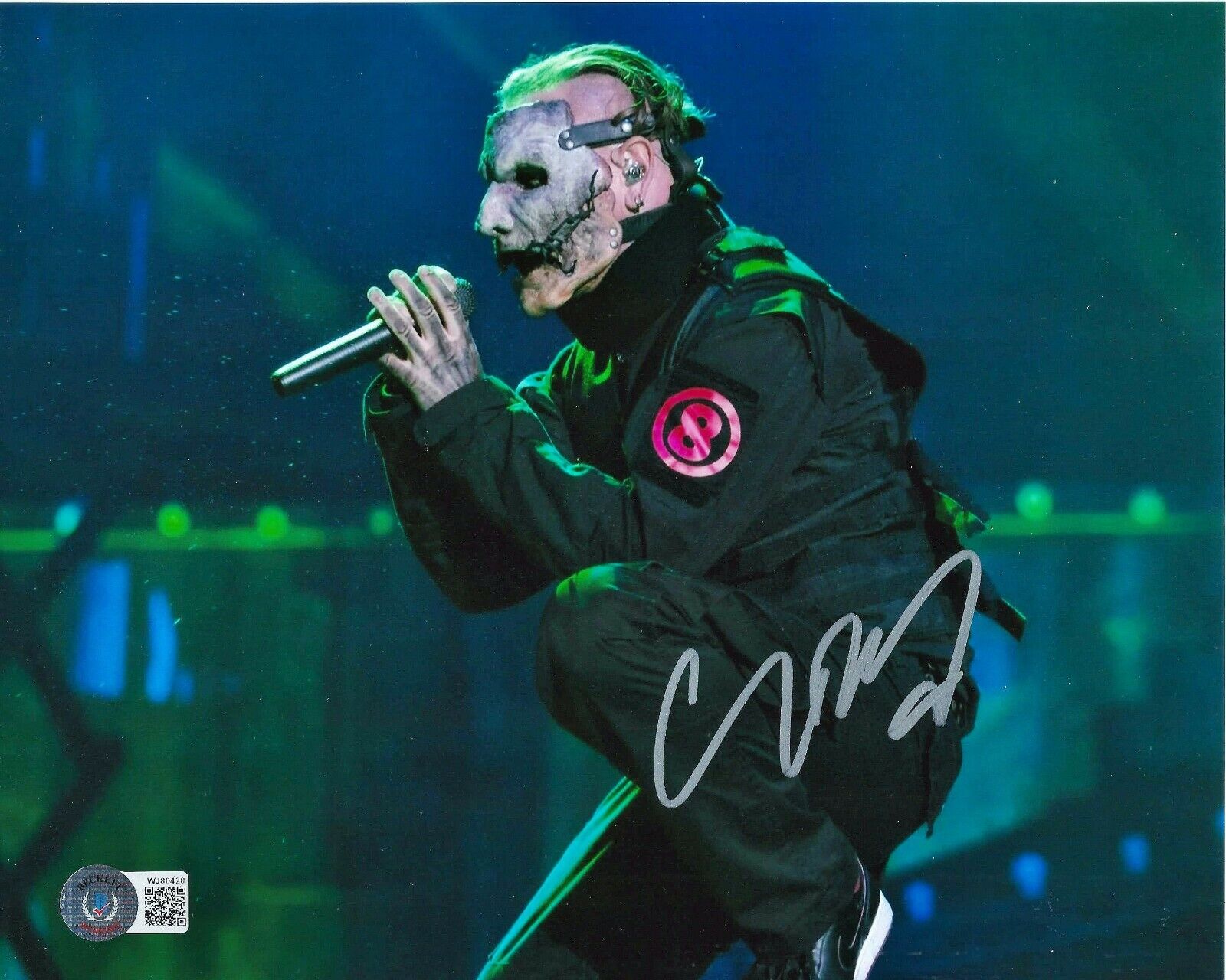 COREY TAYLOR SIGNED SLIPKNOT 8x10 Photo Poster painting 2 BECKETT COA STONE SOUR BAND MASK CMFT