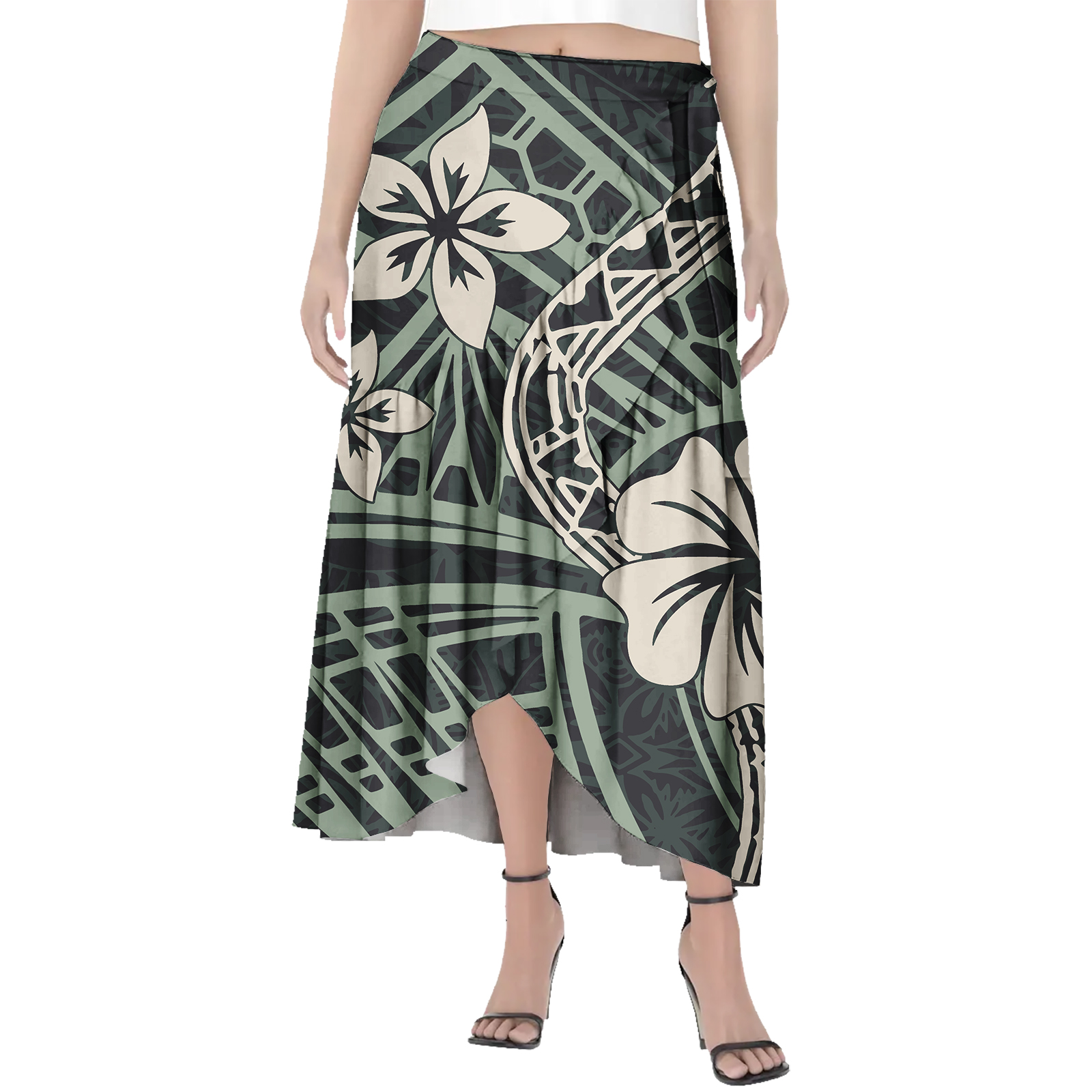 Korytires fairy dress women Fashion Summer Hawaii Long Skirts Women Vintage Print Woman Clothes Polynesian Female Maxi Skirt