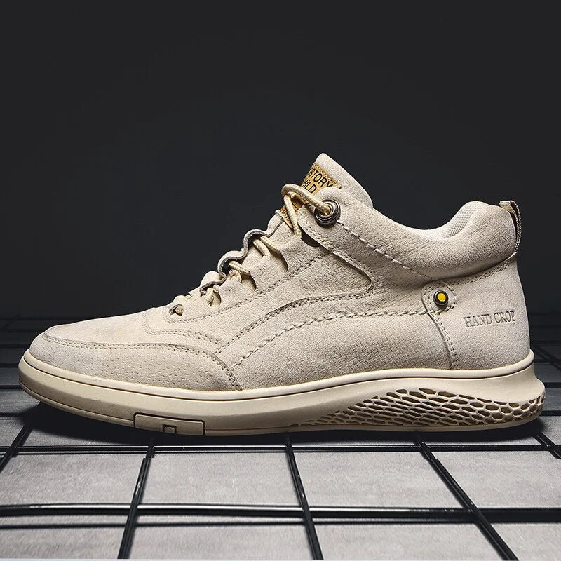 Genuine Leather Men Shoes fashion Loafers Breathable Autumn lace up comfortable Casual Shoes Men Outdoor Sneakers shoes Zapatos