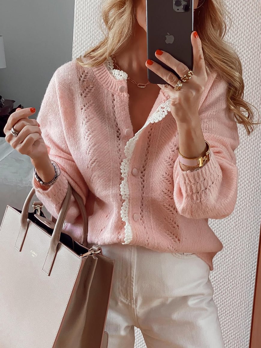 Women's Elegant Lace Long Sleeve Sweater Coats