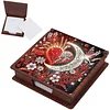 Wooden DIY Moon Heart Diamond Painting Kit Note Box with 160 Papers for Office