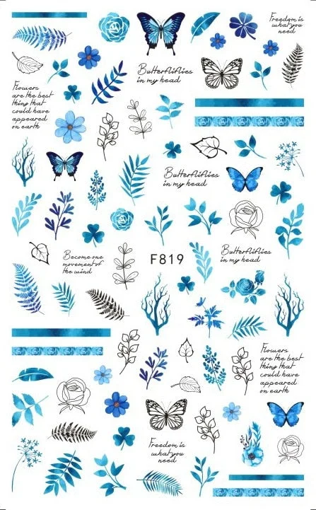 3D Flowers Charms Nail Art Decoration Stickers Geometry Leaf Floral Decorations Nail Design Gel Polish Summer Decals Wraps-Nail Inspo