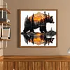 Silhouette Bear Forest-11CT Stamped Cross Stitch 45*45cm/17.72*17.72in