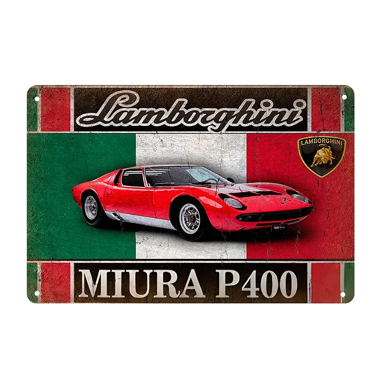Hasegawa 1/24 lamborghini - enseigne vintage en étain - 11.8x15.7inch