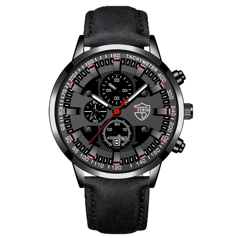 Retro Geometric Single Folding Buckle Quartz Men’s Watches