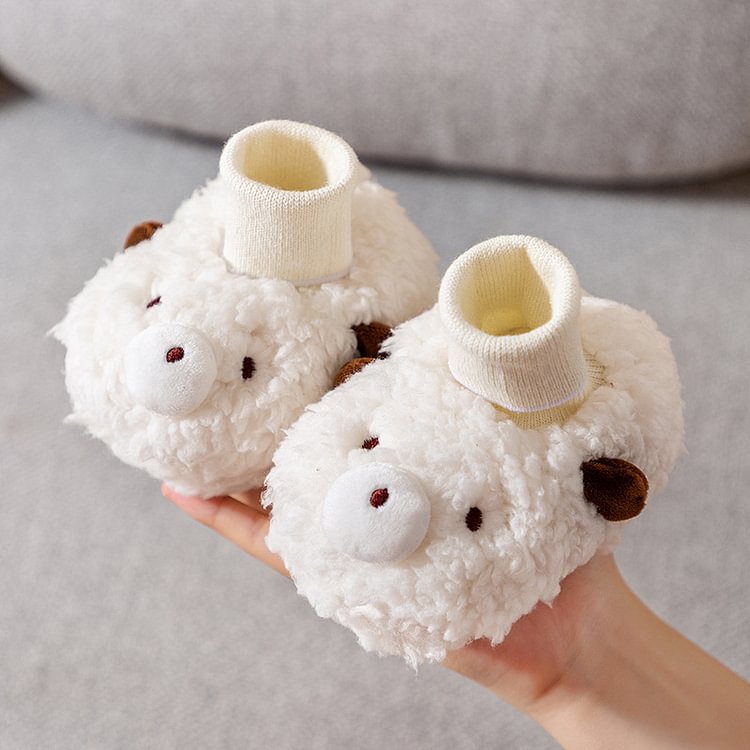 Baby cotton shoes step front shoes soft soled male baby 0-6-December thickened plus velvet warm cotton shoes 0-1 years old autumn and winter 