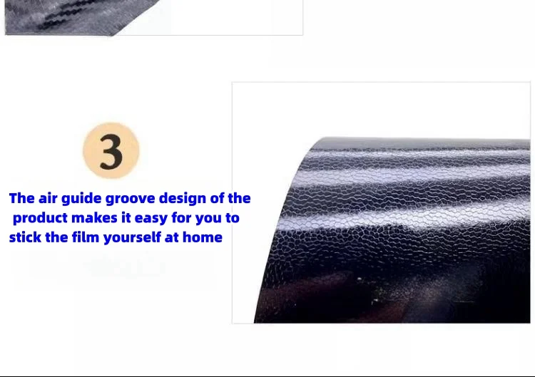 Carbon fiber black film for car interior and body