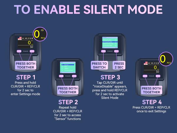 Product Introduction of PONNOR AL-135T Counterfeit Bill Detector Money counting Checker Machine with 3" Digital Screen, Total Value Add Function, 4-Way Orientation & Pass/Fail Indicator Mode, Compatible with USD/EUR/CAD/MXN 7