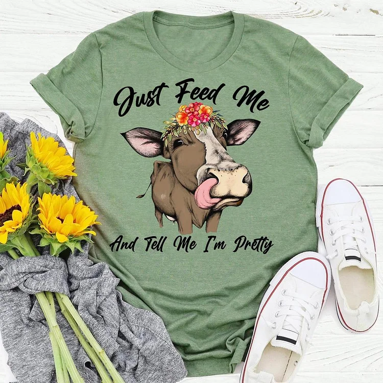 Just Feed Me And Tell Me I'm Pretty Retro Tee-05792