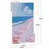Pink Rose Beach 5D DIY Diamonds Painting Kits Full Round Drill Wall Art (A6100)