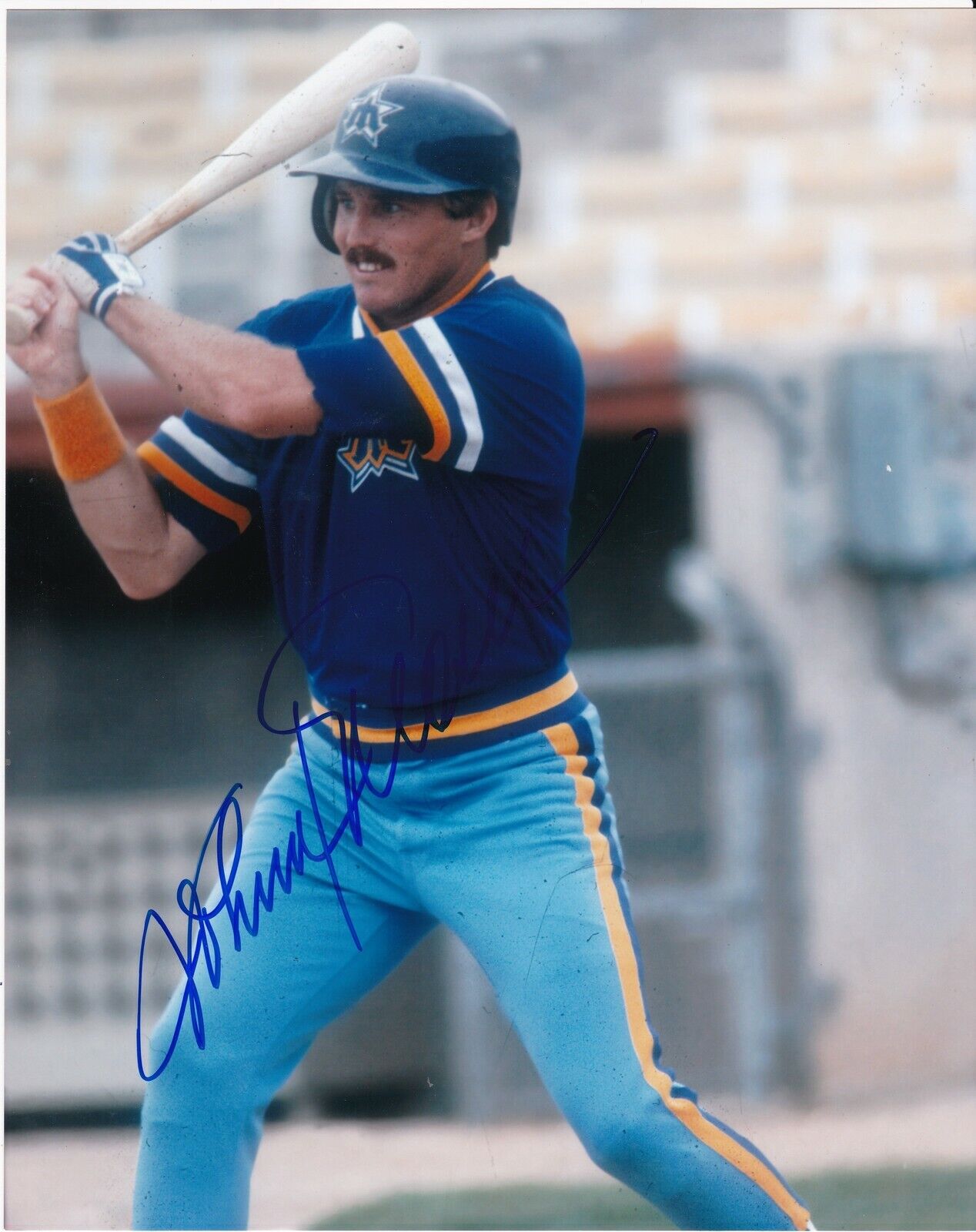 JOHN MOSES SEATTLE MARINERS ACTION SIGNED 8x10