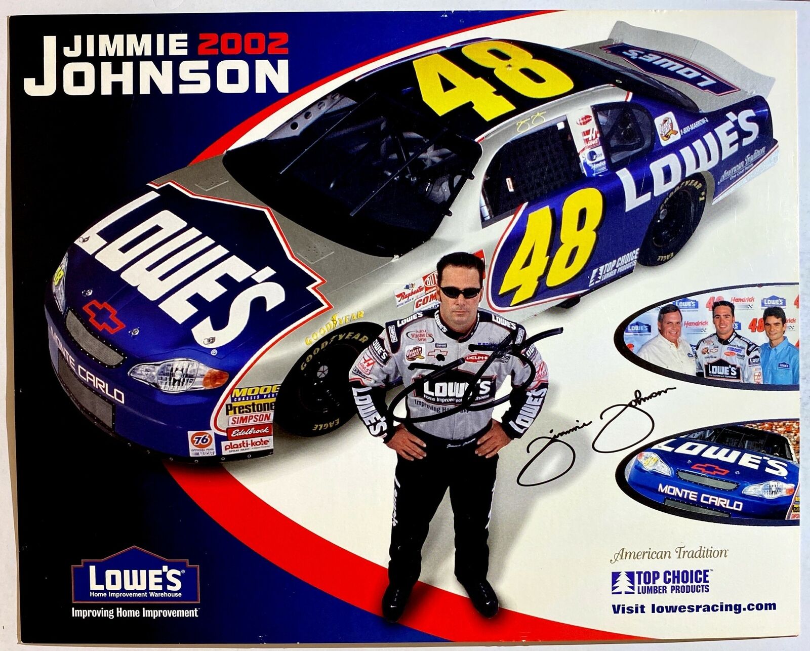 Jimmie Johnson Signed 8x10 Photo Poster painting NASCAR Stock Car Racing Autograph Auto