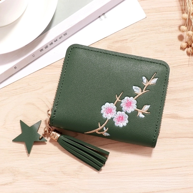 Women’s Solid Color Pu Leather Hook Loop Wallets